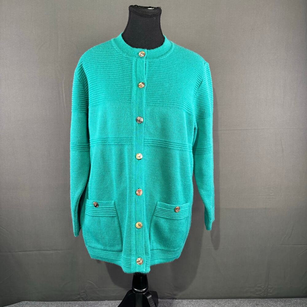 VTG Grazia Sweater Women’s 14 Wool Blend 90s Made in Italy Old Money Knit Green